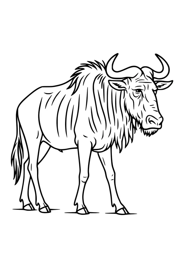 Shaggy Savannah Wildebeest