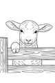 Little Lamb at the Wooden Fence