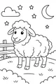 Fluffy Sheep Under a Sleepy Night Sky