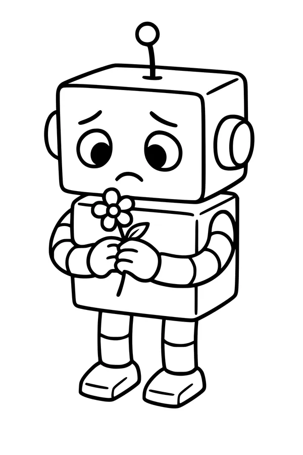 Little Robot With a Flower