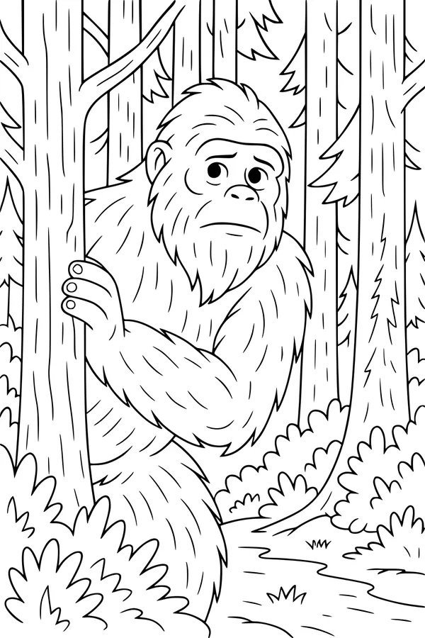 Shy Yeti in the Tall Pines