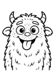 Free Monster Coloring Page - Furry Gigglehorn With Tongue Out (Printable PDF)
