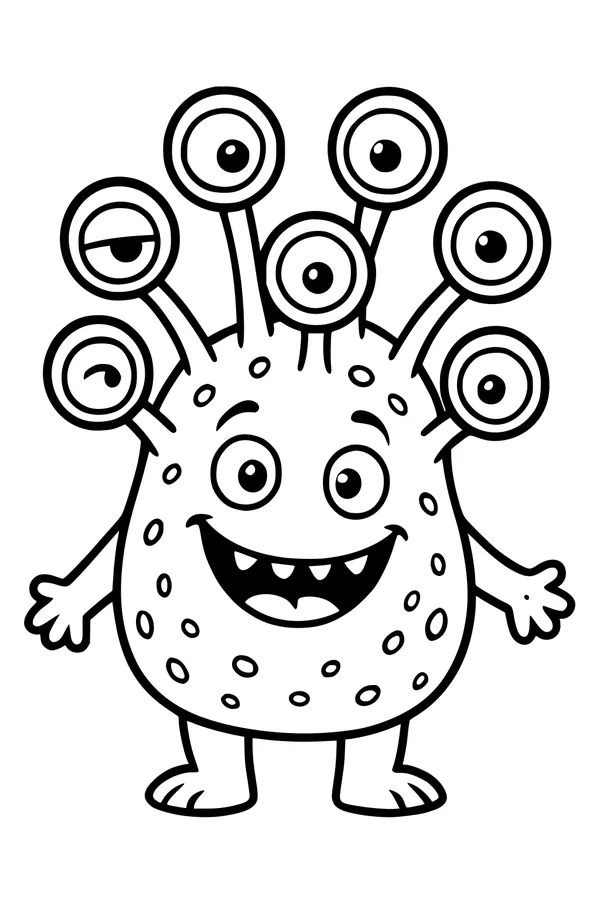 Six-Eyed Spooky Giggle Monster