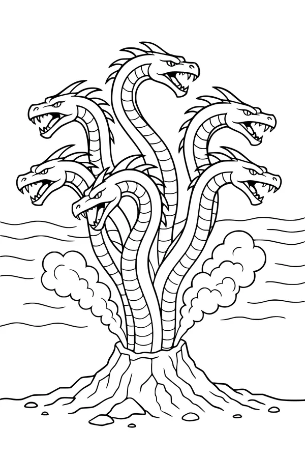 Six-Head Hydra by the Smoking Shore