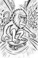 Baboon Takes on the Skate Park Streets