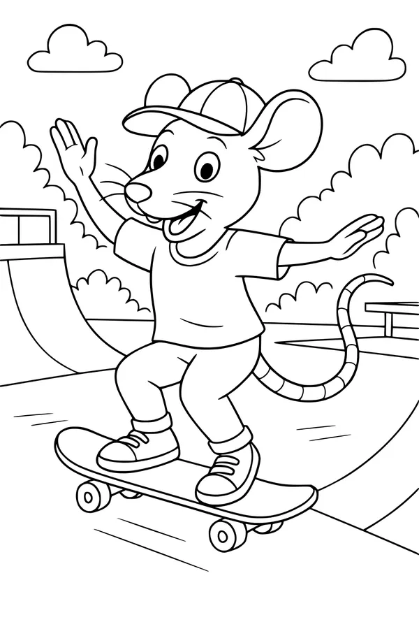 Riley the Rat at the Skatepark