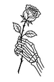 Skeleton Hand and Midnight Rose
