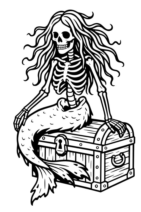 Skeleton Mermaid and the Locked Treasure