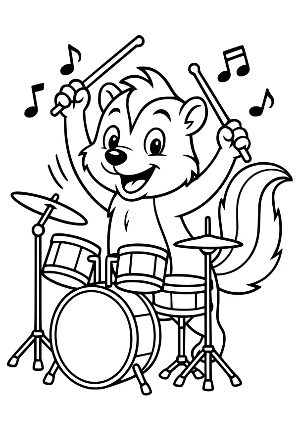 Sammy Skunk Rocks the Drums