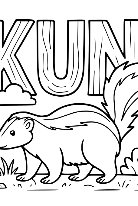 Sprightly Skunk in a Sunny Field