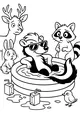 Skunk Chills in the Pool with Friends