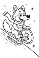 Sledding Wolf Whooshes Downhill