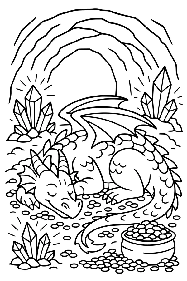 Sleepy Dragon and Her Treasure