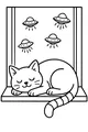 Cat Nap Under Friendly UFO Flyby