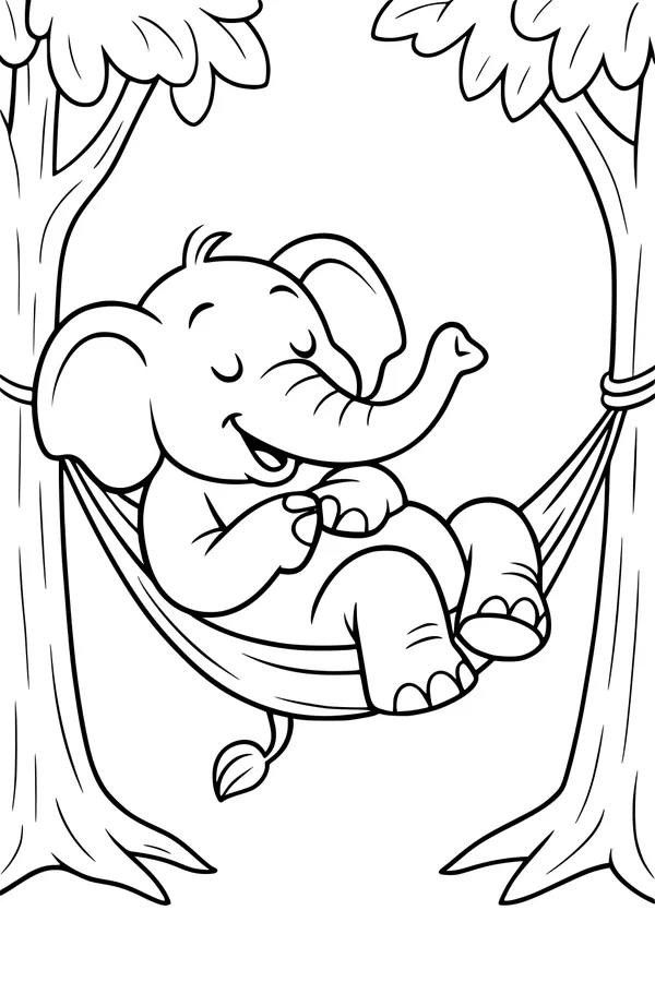 Sleepy Elephant Sways in the Trees
