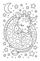 Sleepy Giraffe Under the Night Sky