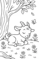 Naptime in the Meadow for Little Goat