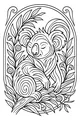 Sleepy Koala in a Leafy Hug