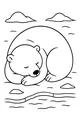 Sleepy Polar Bear by the Icy Lake