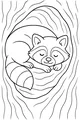 Sleepy Raccoon in a Cozy Tree Hollow
