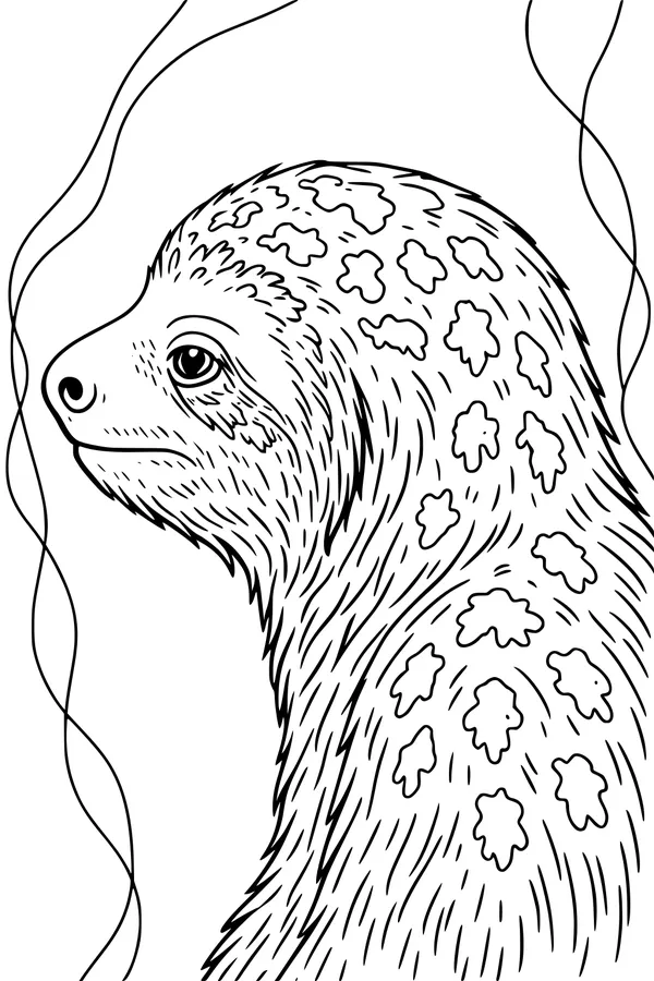 Sleepy Sloth in the Wavy Vines