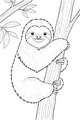 Sleepy Sloth Lounges in a Leafy Tree