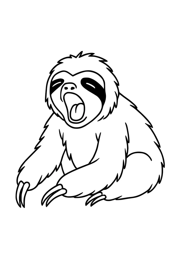 Sleepy Sloth’s Big Morning Yawn