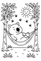 Sleepy Wombat in a Leafy Hammock