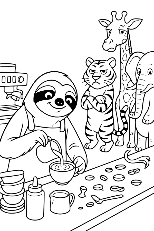 Sammy the Sloth’s Coffee Shop Crew