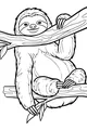 Sleepy Sloth in the Jungle Trees