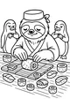 Sushi Time with Chef Sloth and Penguins