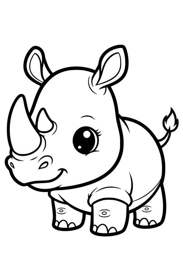 Bright-Eyed Rhino Stomps By