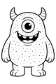Free Cyclops Monster Coloring Page - Big Smiling Spotty Cartoon (Printable PDF)
