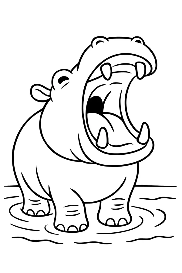 Hippo’s Big Yawn by the River