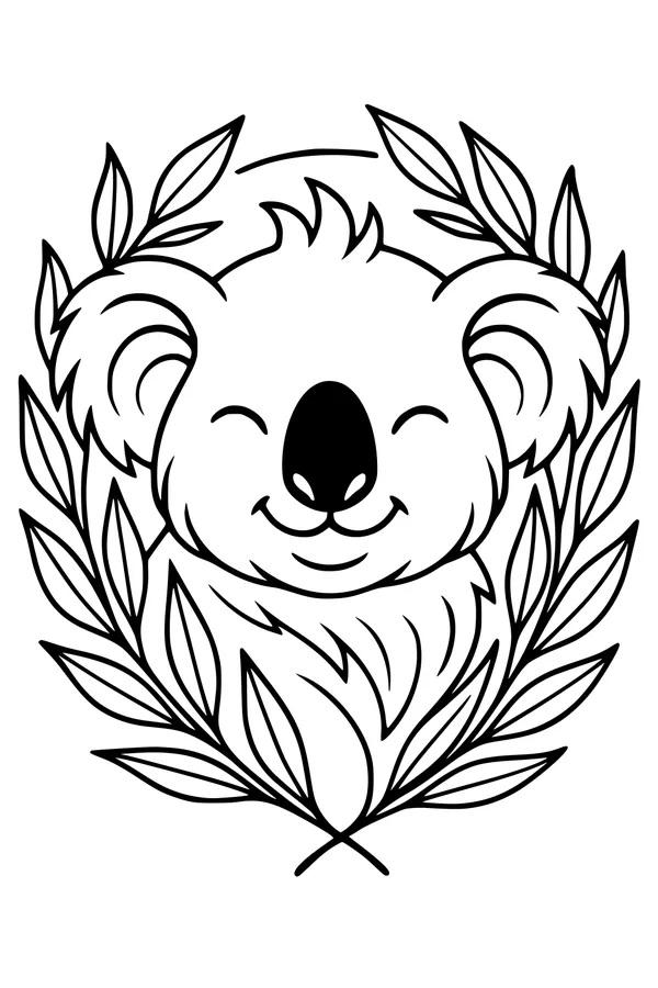 Sunny Koala in a Leafy Crown