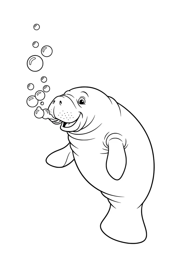 Bubbly Manatee’s Underwater Smile
