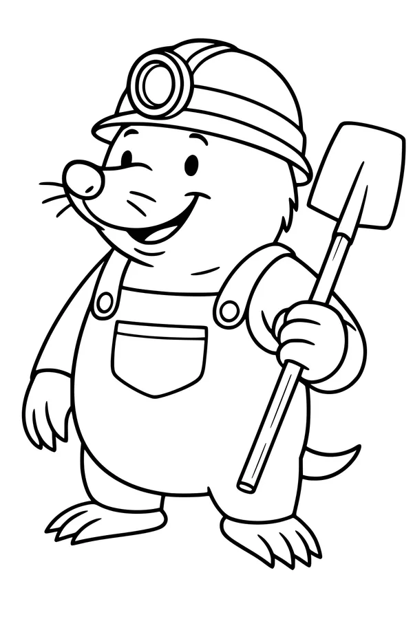 Milo the Mole with His Shiny Helmet