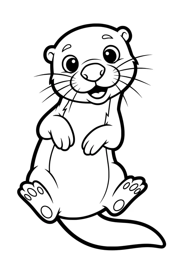Smiling Otter Wiggles His Paws