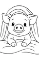 Smiling Piglet in a Rainbow Tunnel