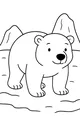 Smiling Polar Bear on Icy Ground