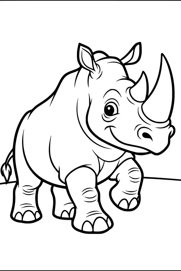 Smiling Rhino On a Sunny Day