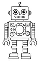 Free Robot Coloring Page - Smiling Cartoon Bot With Antenna (Printable PDF)