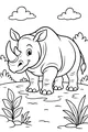 Rhino Buddy Stomps in the Sun