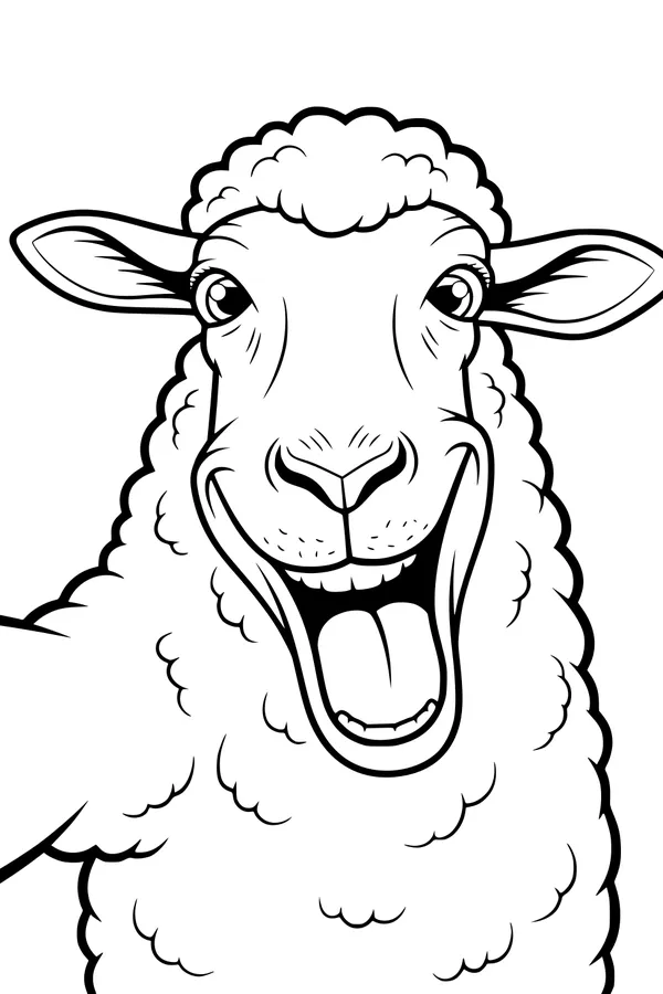 Big Sheep Smile at the Farm Gate