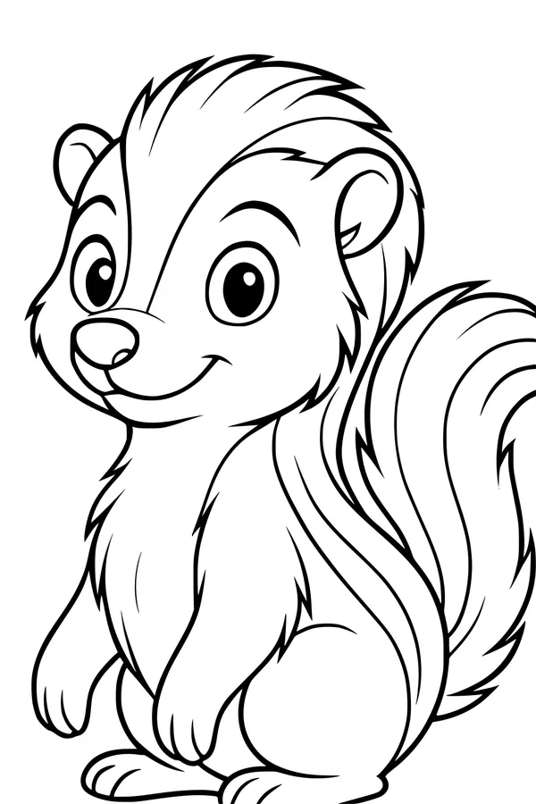 Sunny Morning With a Fluffy Skunk