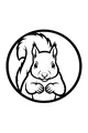 Bushy-Tailed Buddy in a Forest Circle