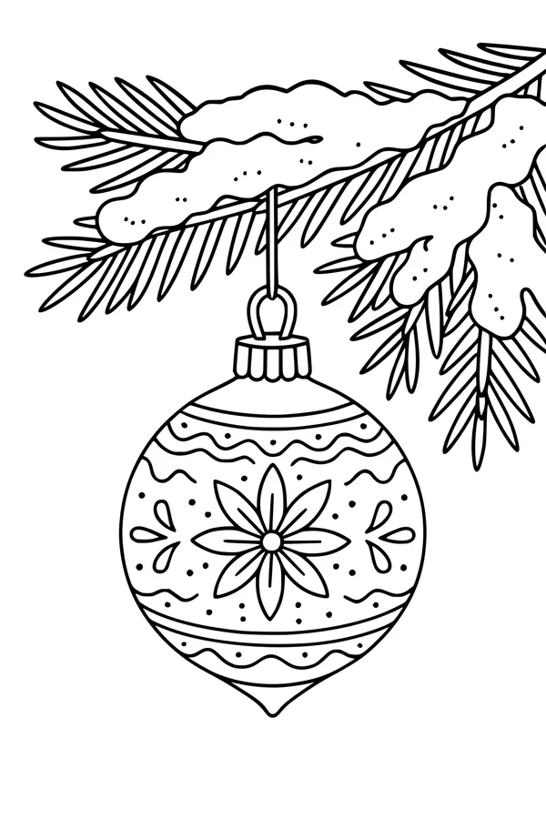 Star Bloom Bauble on Snowy Pine