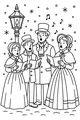 Snowy Carolers by the Lamppost