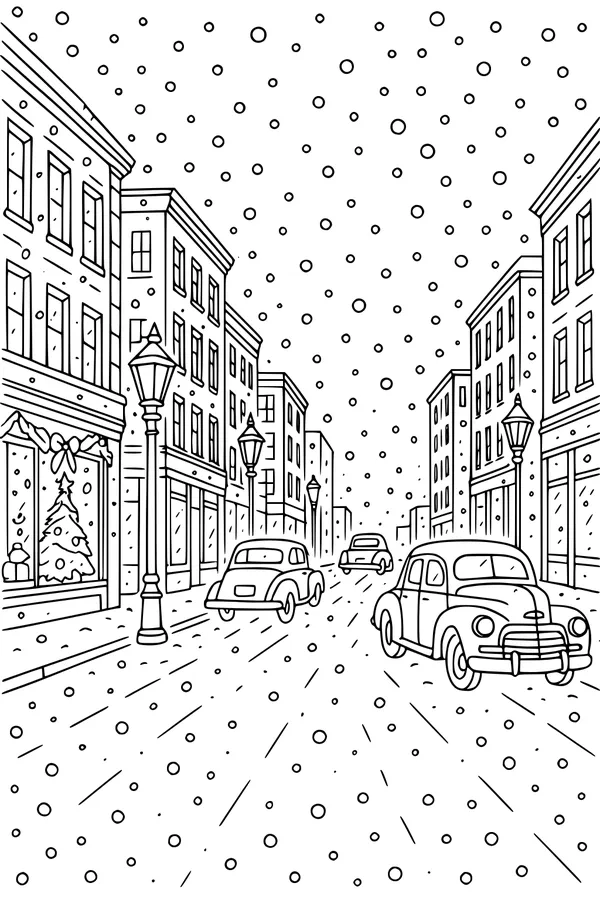 Snowy Old Town Christmas Street