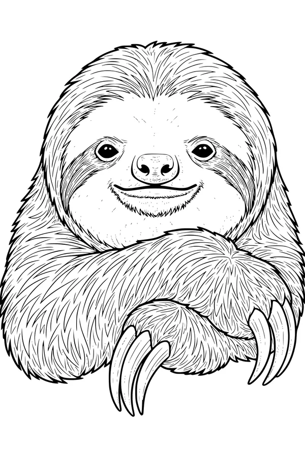 Sleepy Sloth and His Gentle Smile